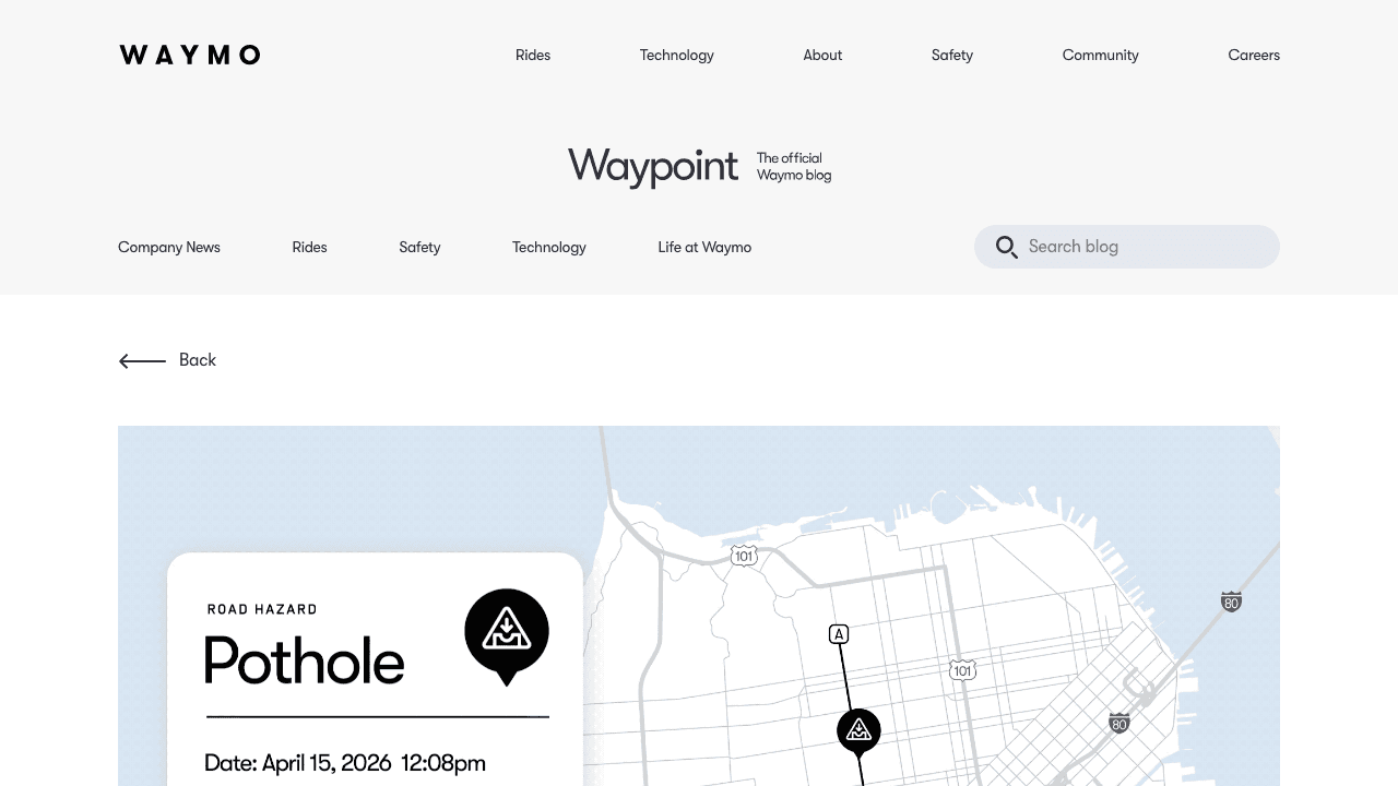 Waymo partnering with Waze to help cities patch their potholes